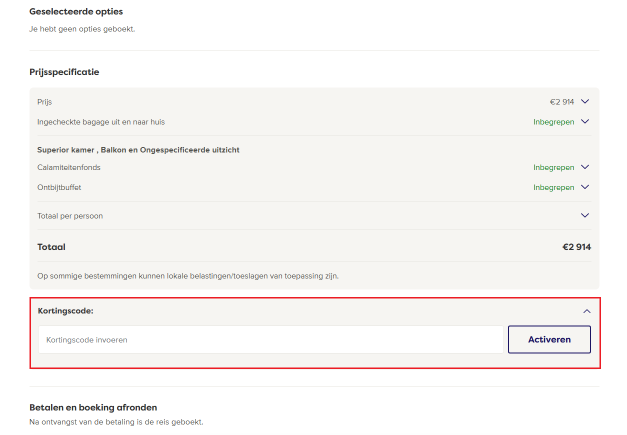 Apollo Reizen kortingscode gebruiken