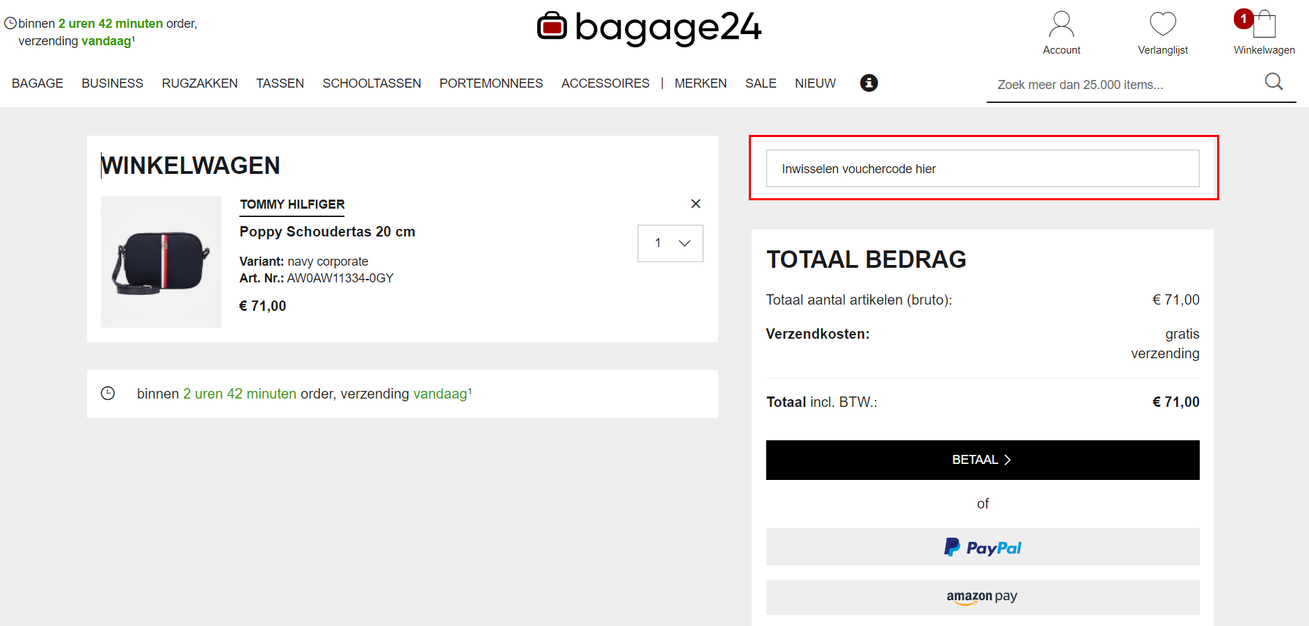 Bagage24 kortingscode gebruiken
