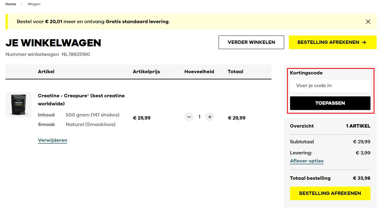 Body en Fit kortingscode gebruiken