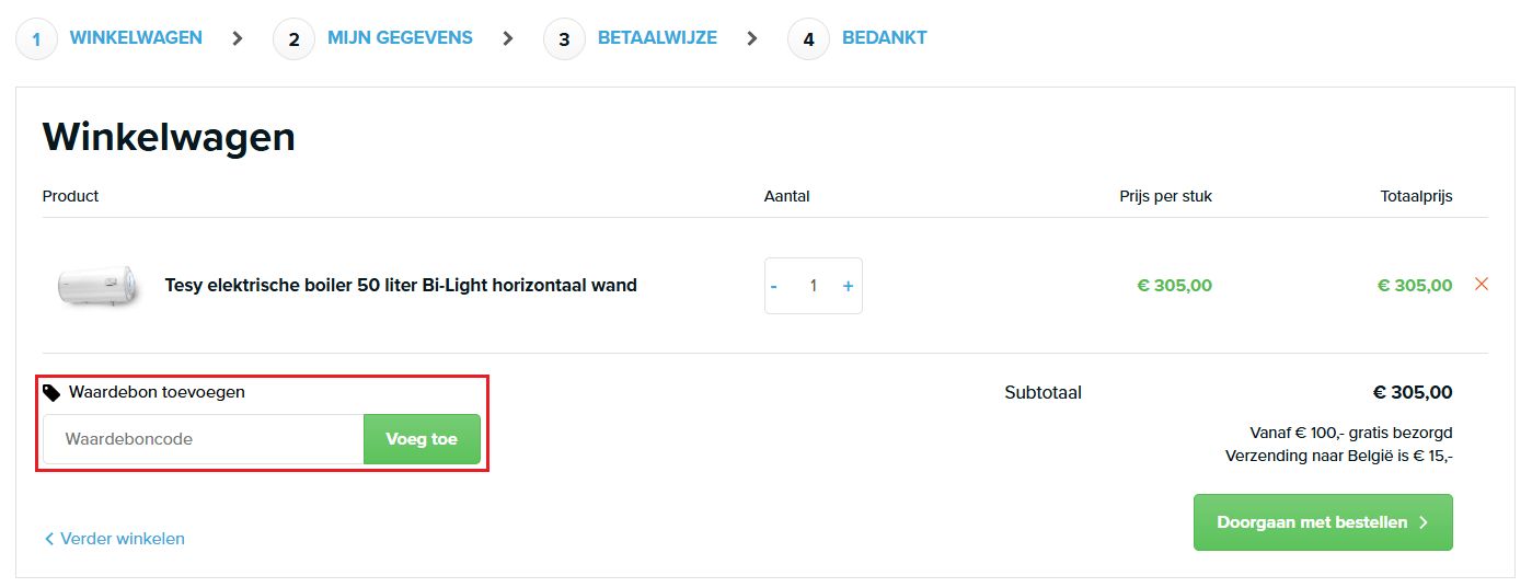 Boilergarant kortingscode gebruiken