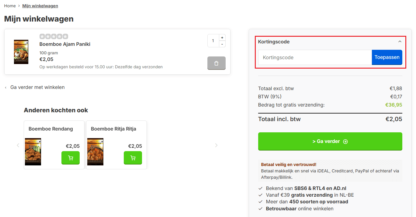 De Kruidenbaron kortingscode gebruiken