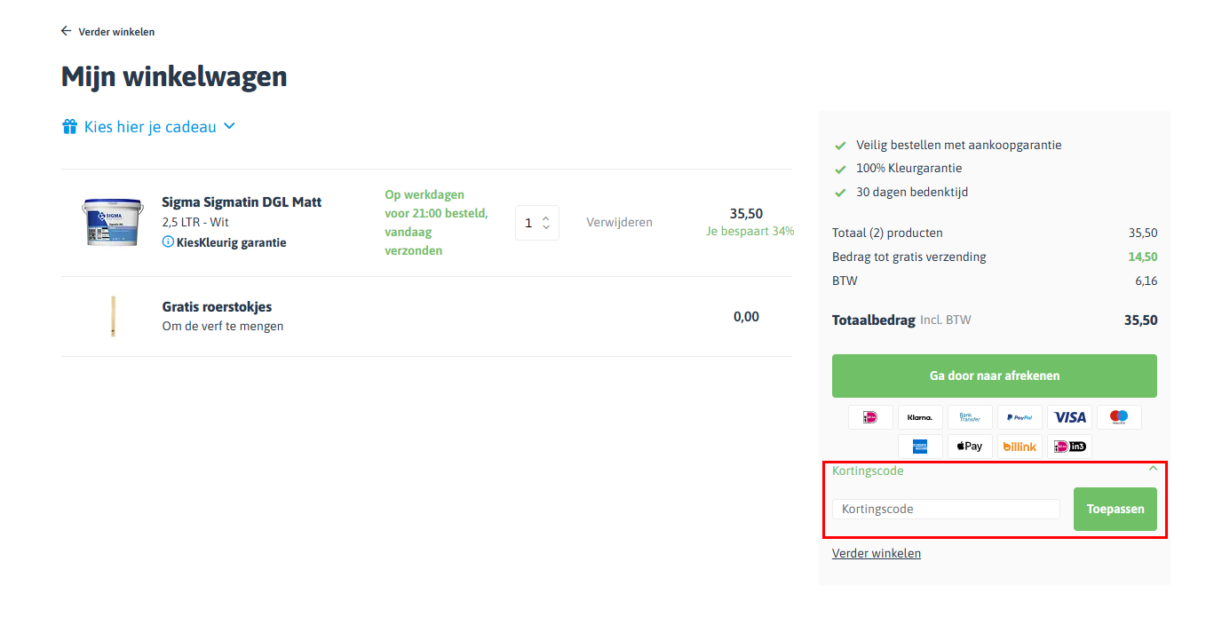 Decoprof kortingscode gebruiken