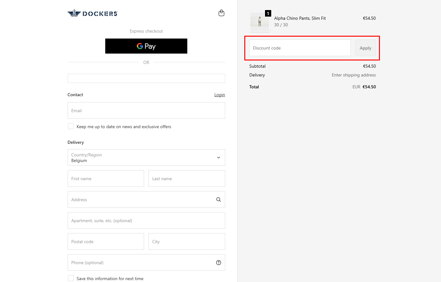 Dockers kortingscode gebruiken