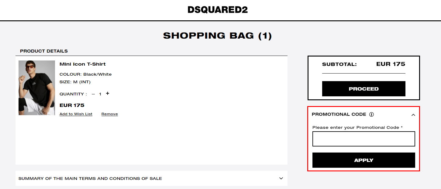 dsquared promo code