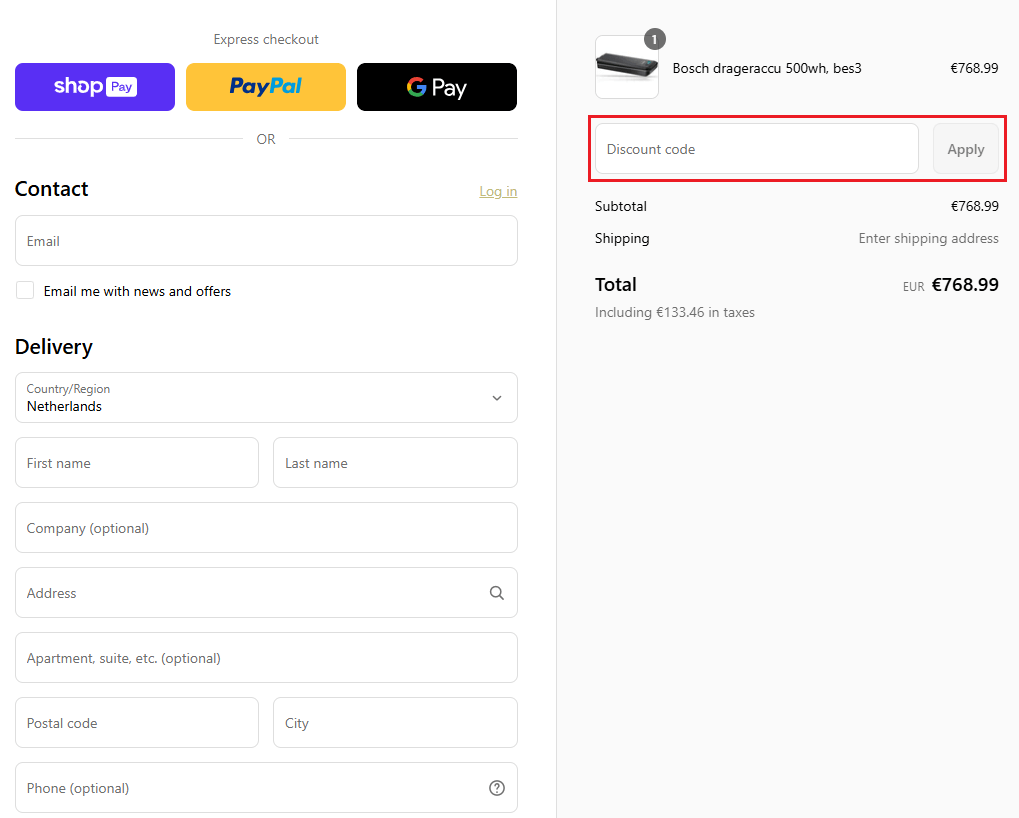 FietsWeb kortingscode gebruiken