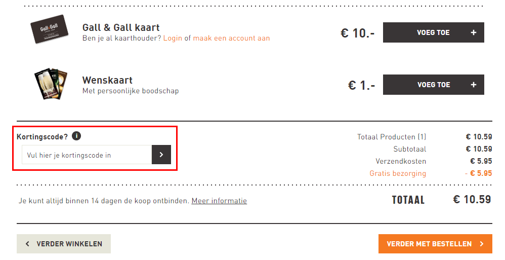Gall & Gall kortingscode gebruiken