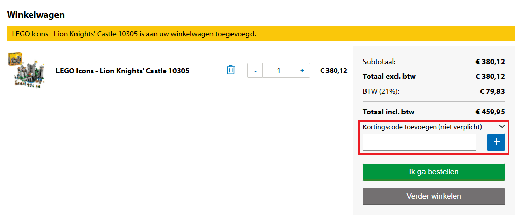 Goodbricks kortingscode gebruiken