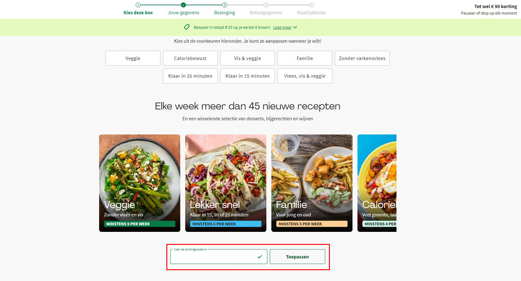 Hello Fresh kortingscode gebruiken