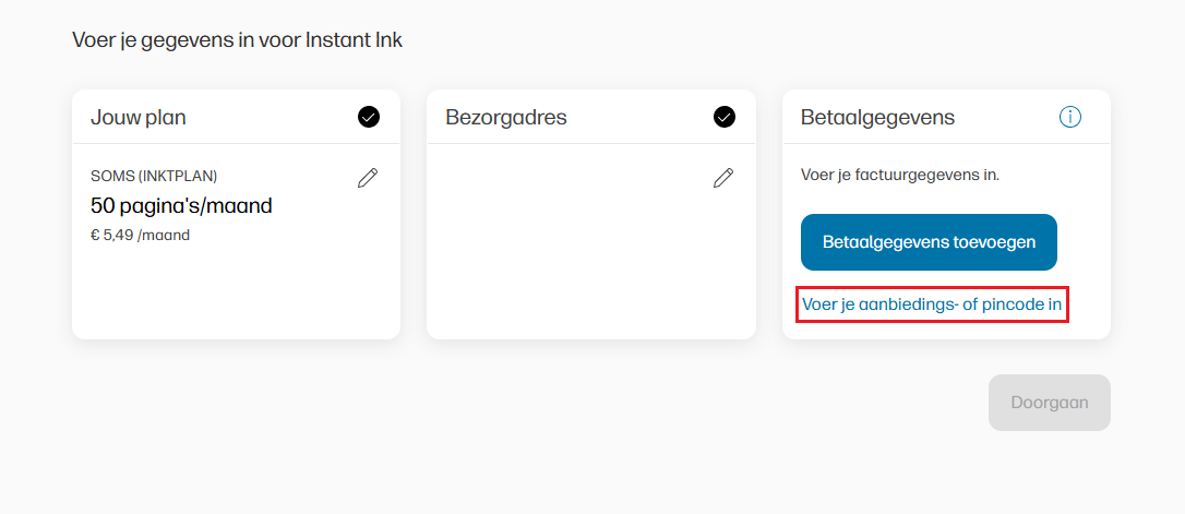 HP Instant Ink kortingscode gebruiken