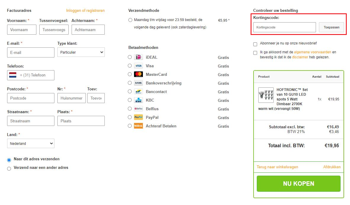 INTOLED kortingscode gebruiken