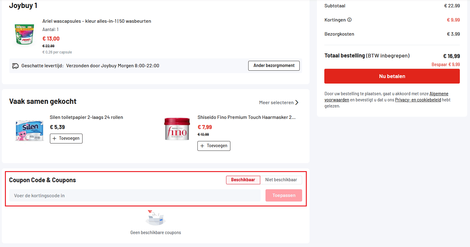 Joybuy kortingscode gebruiken
