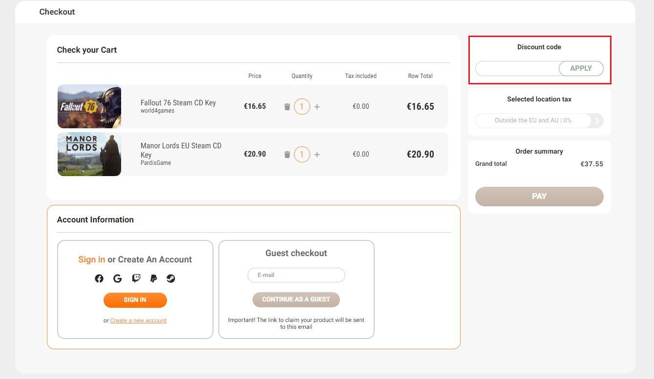 Kinguin kortingscode gebruiken