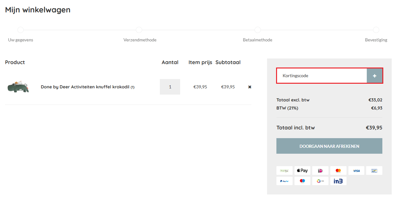 Klein en Stoer kortingscode gebruiken