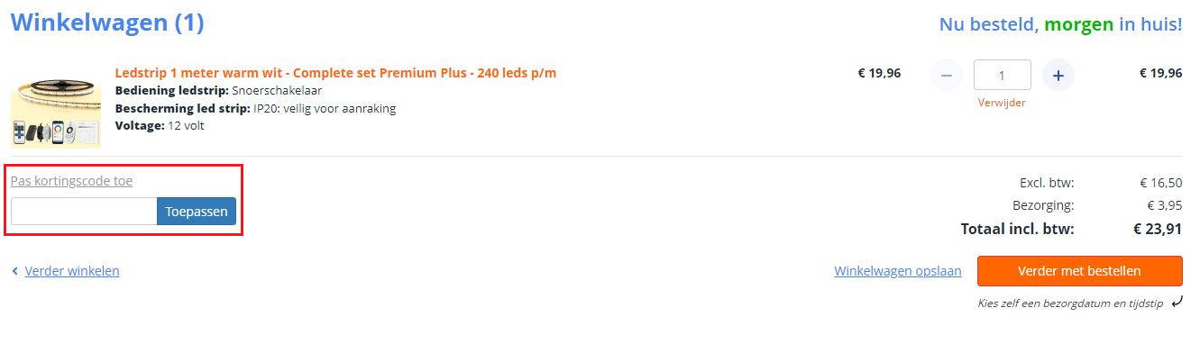 LedstripKoning kortingscode gebruiken