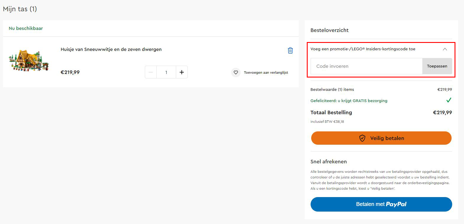 LEGO kortingscode gebruiken