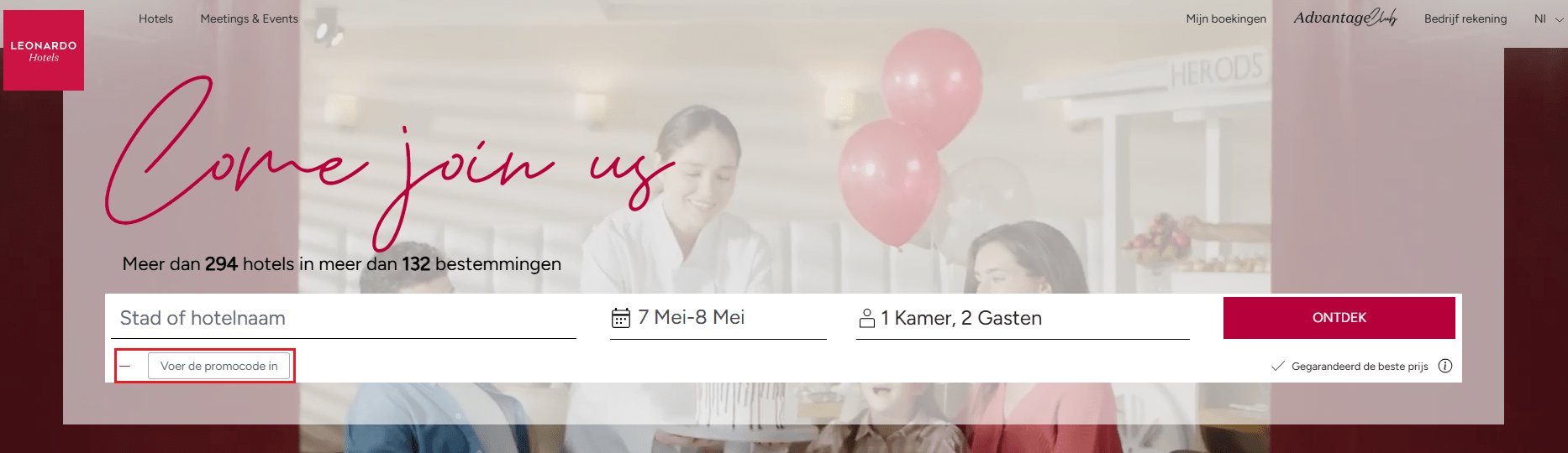 Leonardo Hotels kortingscode gebruiken