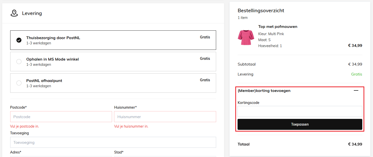 MS Mode kortingscode gebruiken