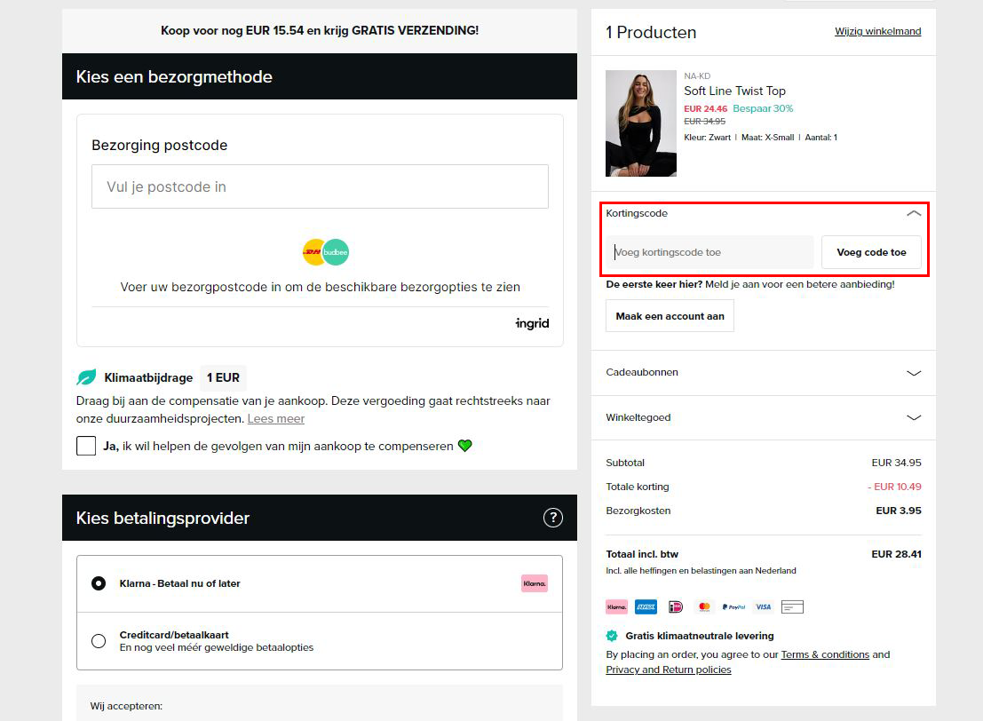 NAKD kortingscode gebruiken