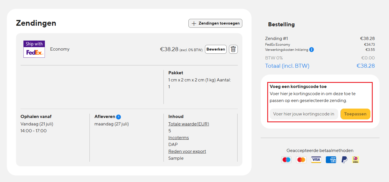 ParcelParcel kortingscode gebruiken