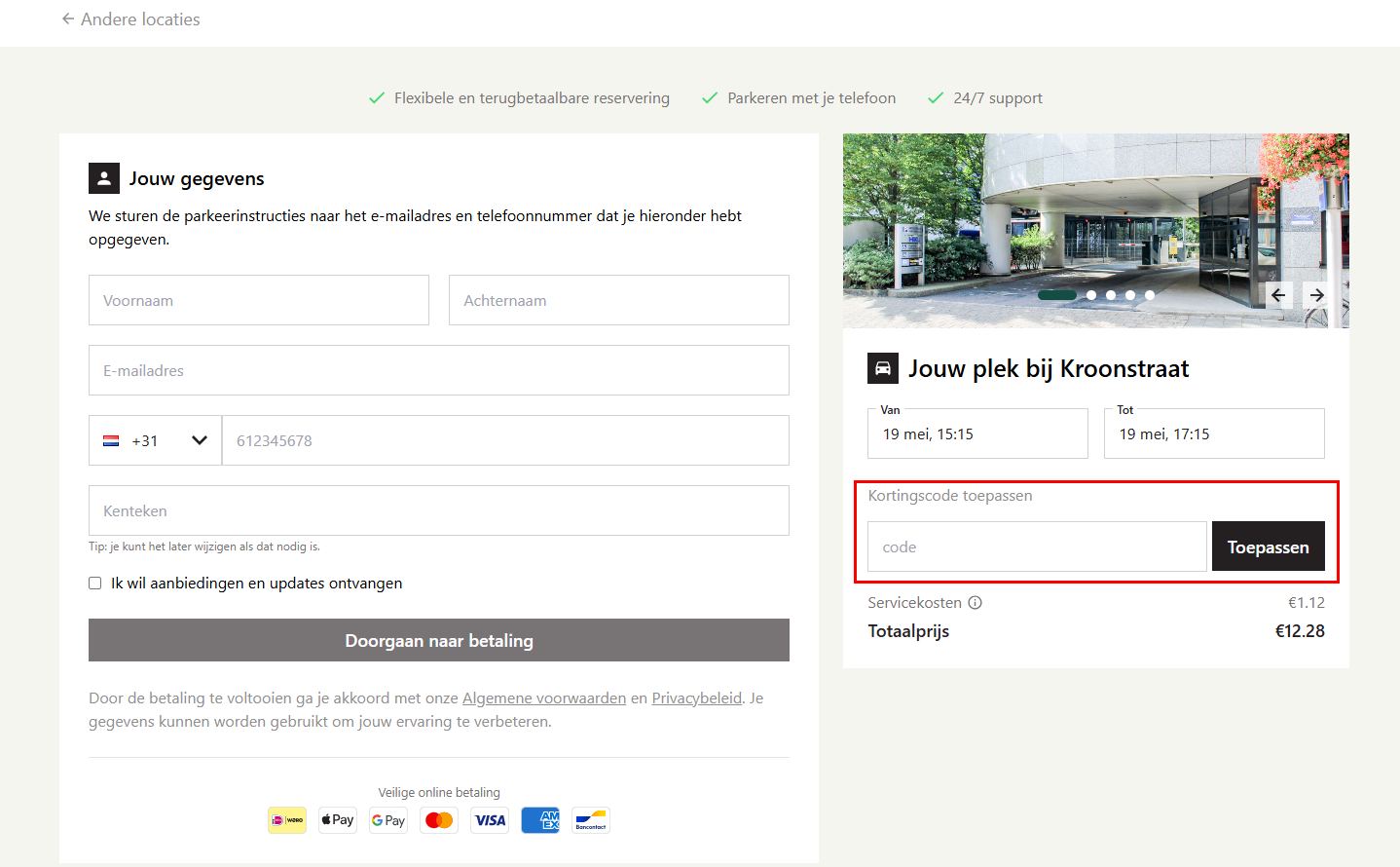 ParkBee kortingscode gebruiken