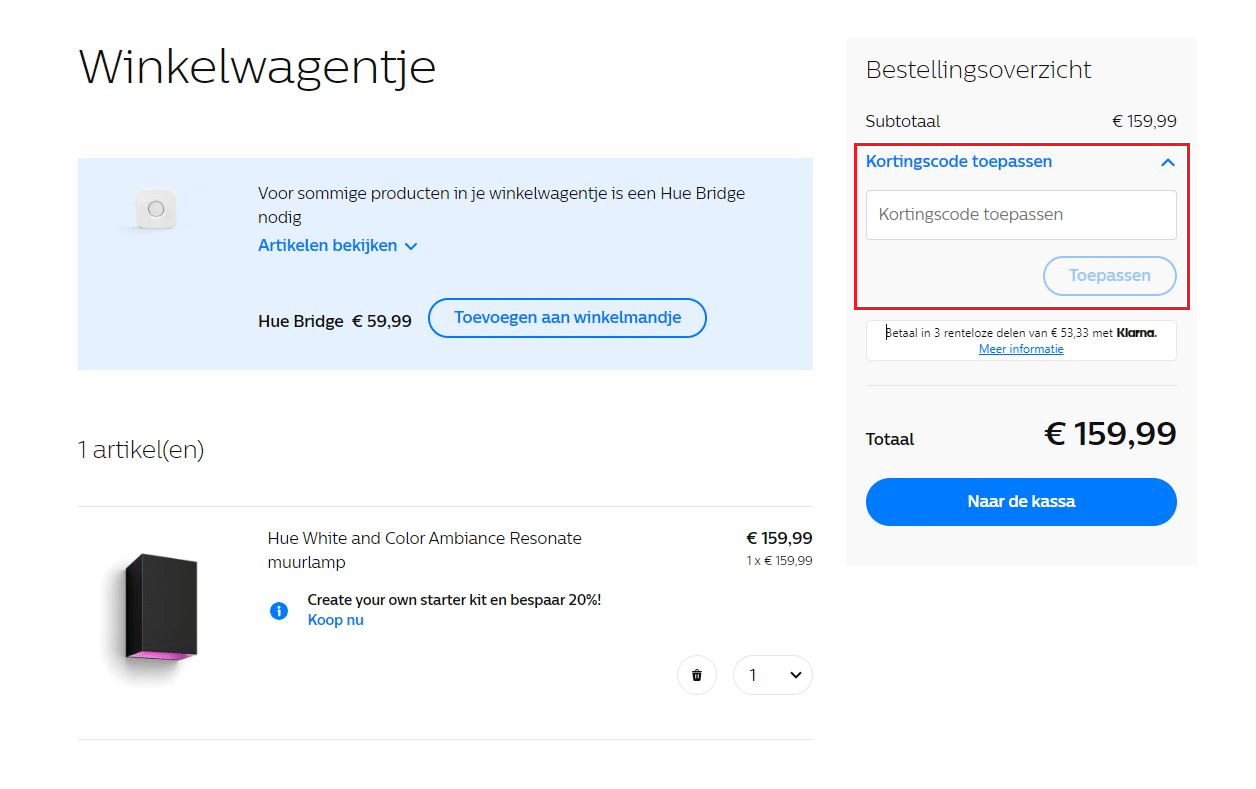 Philips Hue kortingscode gebruiken