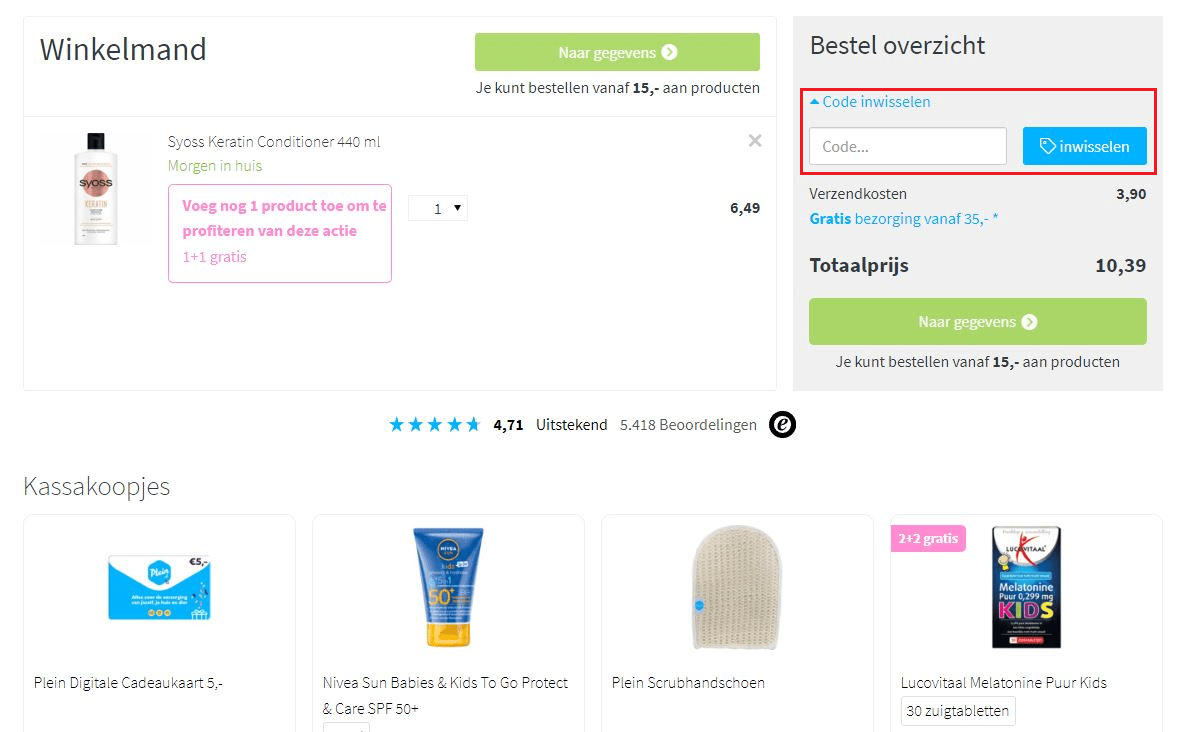 Plein.nl kortingscode gebruiken