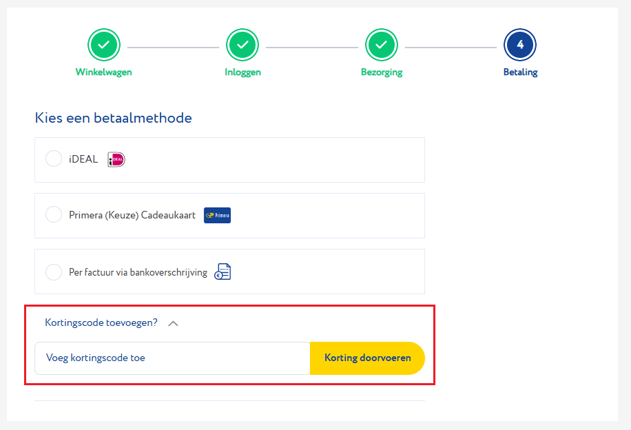 Primera kortingscode gebruiken