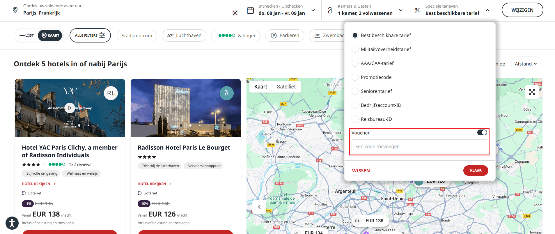 Radisson Hotels kortingscode gebruiken