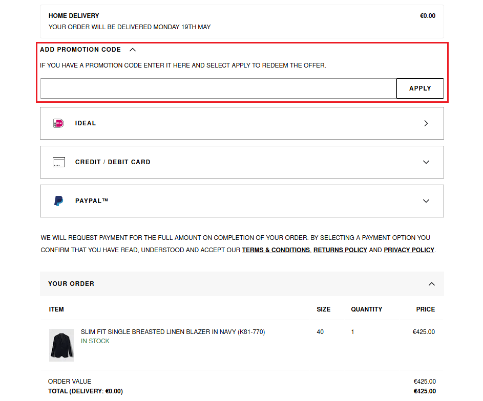 Reiss kortingscode gebruiken