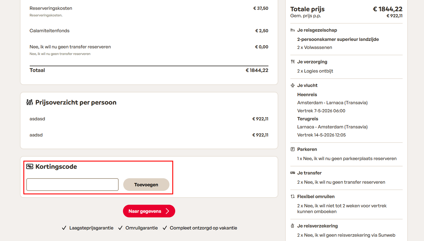 Sunweb kortingscode gebruiken