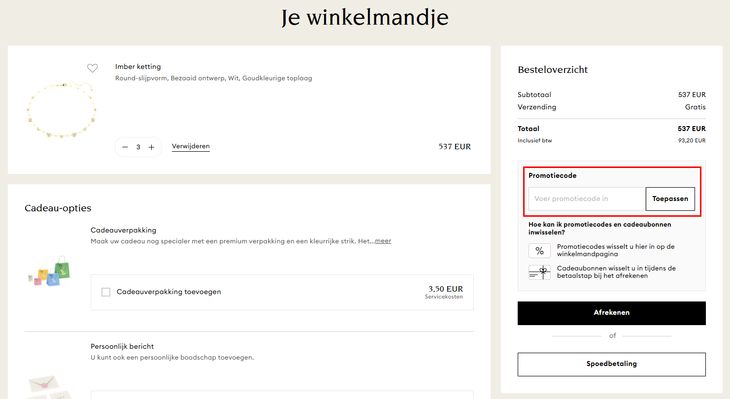 Swarovski kortingscode gebruiken