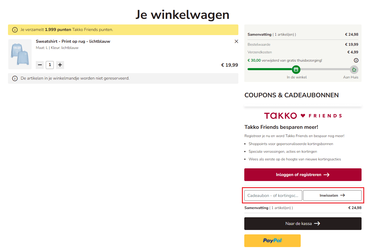 Takko kortingscode gebruiken