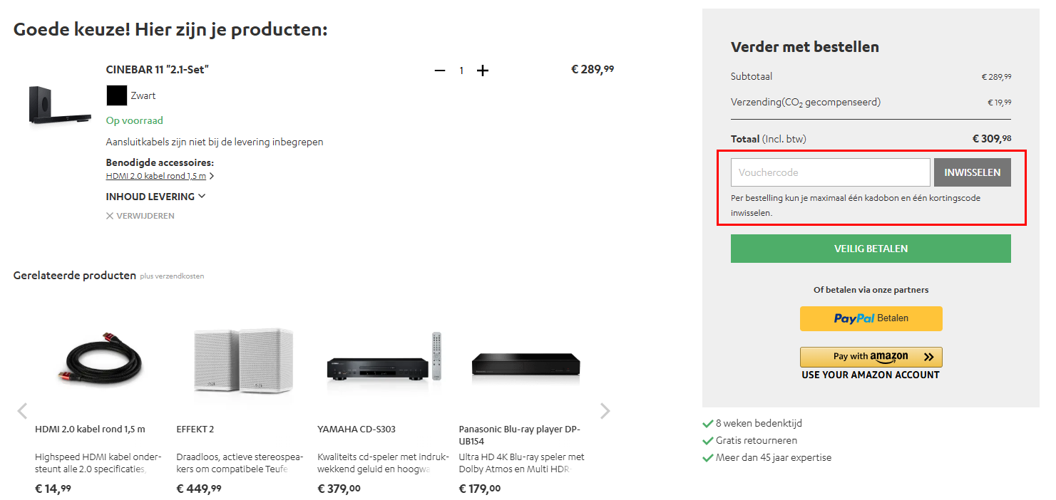 Teufel kortingscode gebruiken