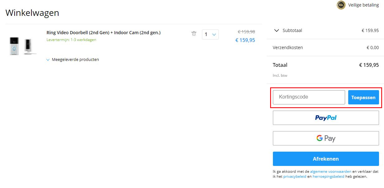 Tink kortingscode gebruiken