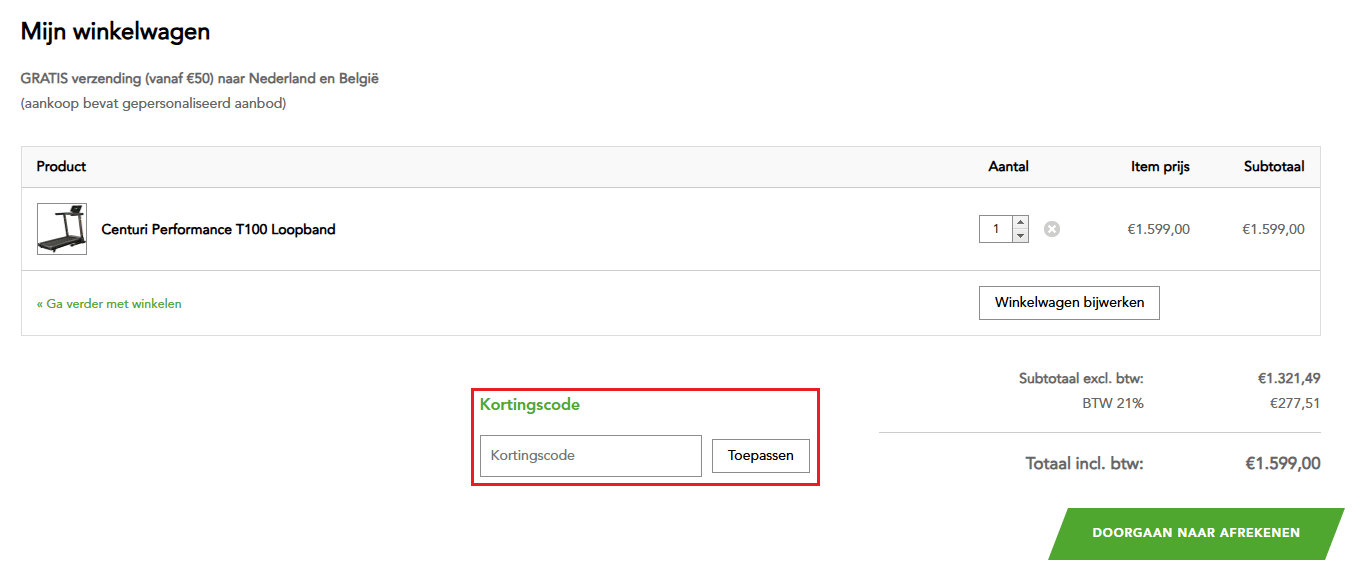 Tunturi kortingscode gebruiken