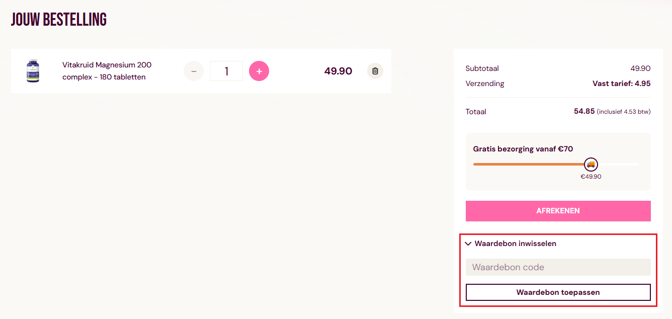 Vitamines.com kortingscode gebruiken