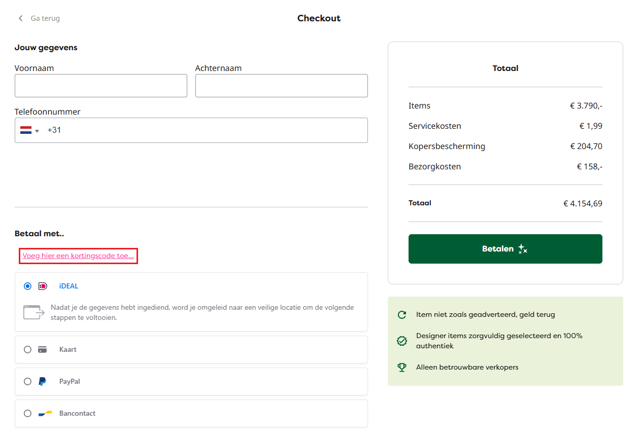Whoppah kortingscode gebruiken