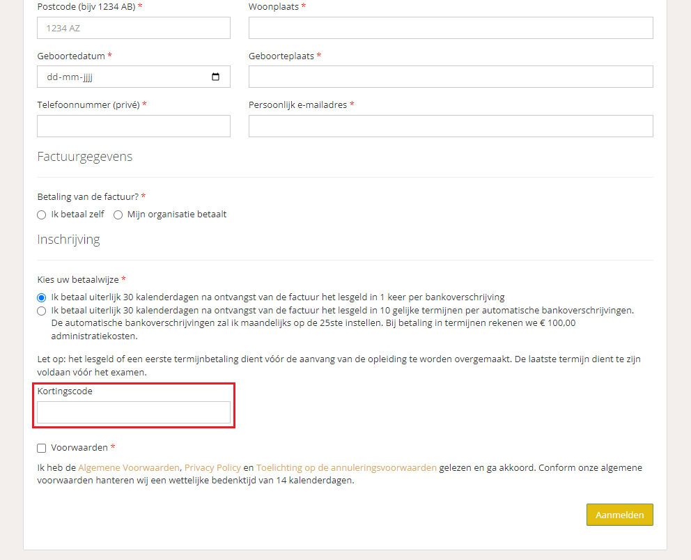 ZoMa Opleidingen kortingscode gebruiken